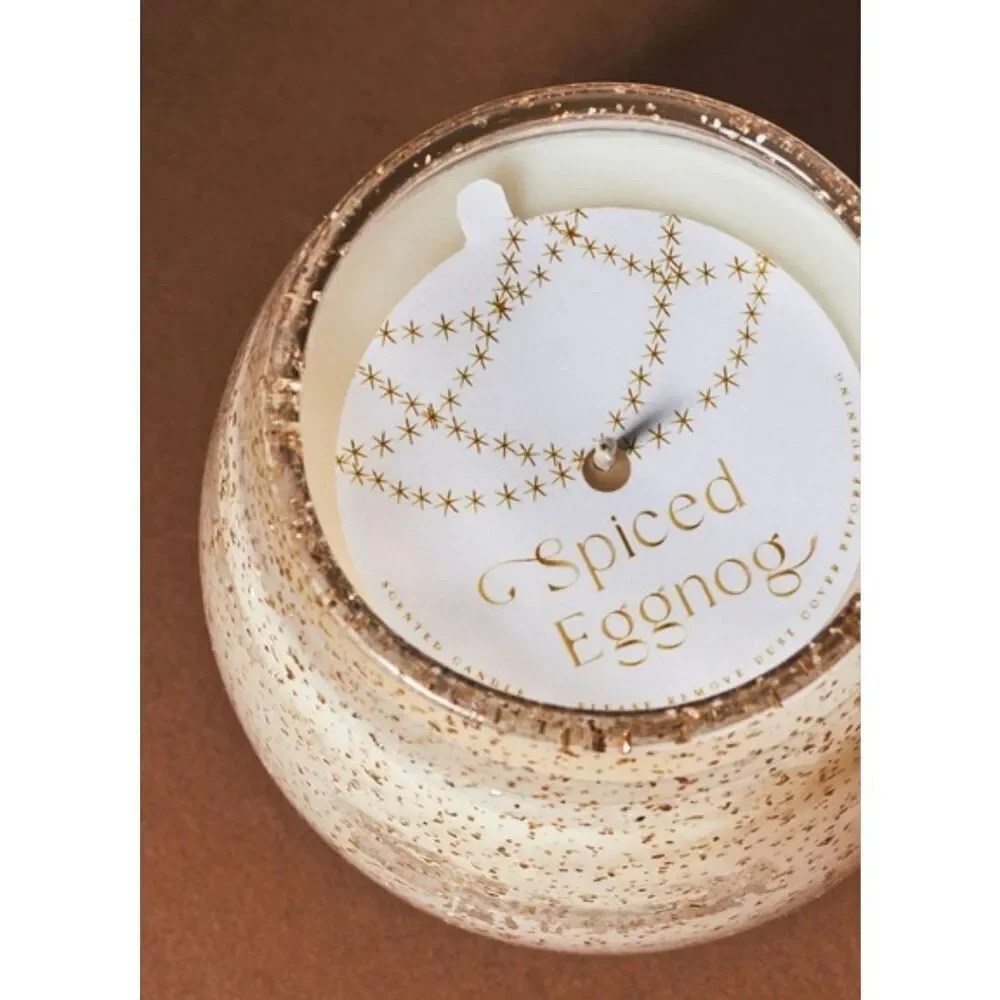 NWT Anthropologie Icicles Spiced Eggnog (Gourmand Spice) Candle, 65 HR Burn Time